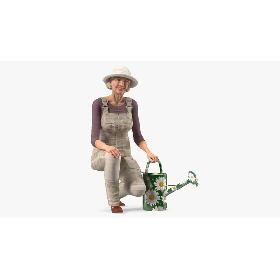 3D模型-Old Lady Gardening model